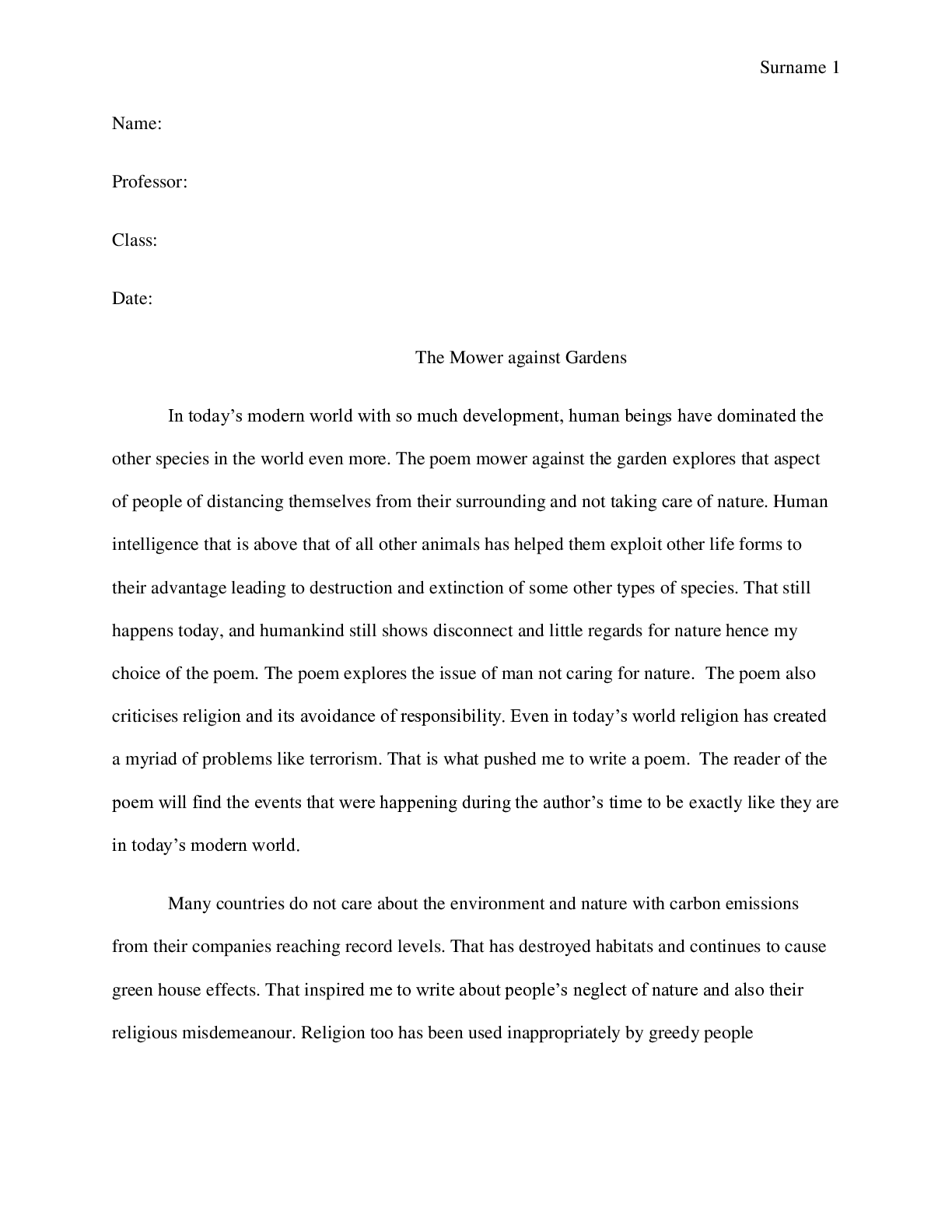 Preview image for The Mower against Gardens; Analysis of the Poem